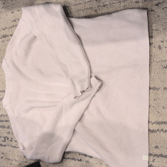 Lululemon Merino Wool-Blend Ribbed Crewneck Sweater White Opal - Picture 8 of 10